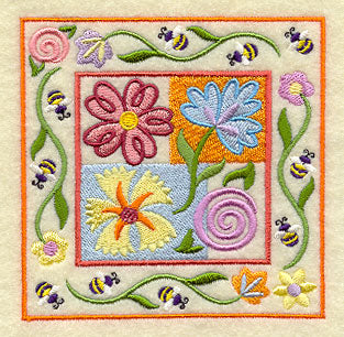 Buzzing Bees and Blossoms Square