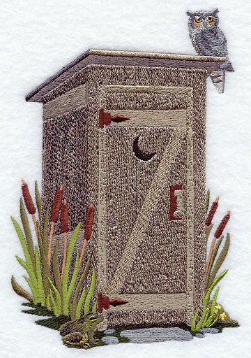 Outhouse with Cattails