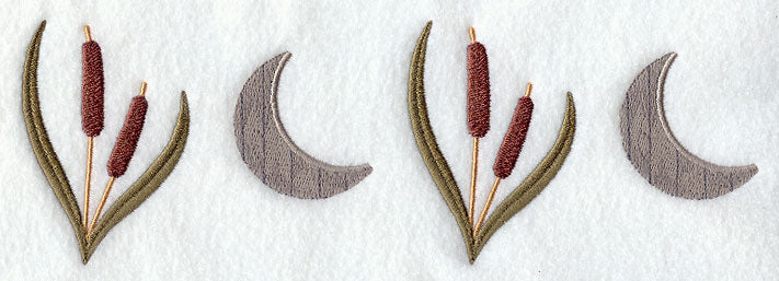 Moon and Cattails Border