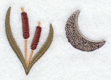 Moon and Cattails Border