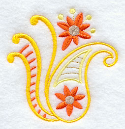 Peaceful Paisley Flower Accent