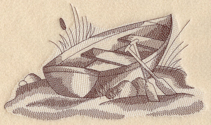 Rowboat Beach Scene (Toile)