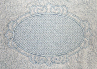 Oval with Floral Border (Embossed)