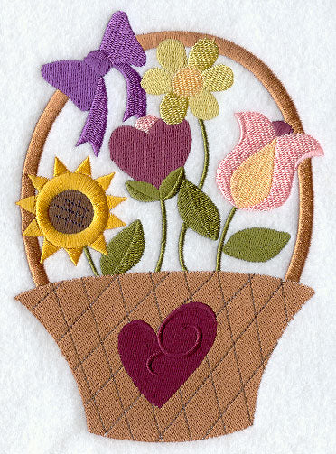 American Folk Flowers Basket