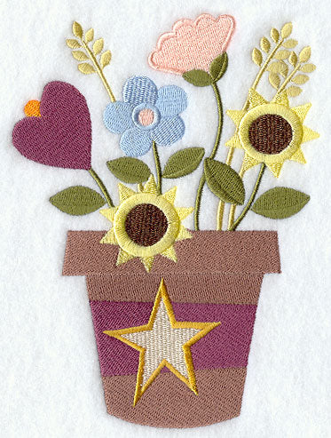 American Folk Flowers Pot