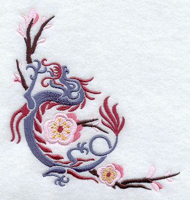 Asian Dragons in Cherry Blossoms Corner