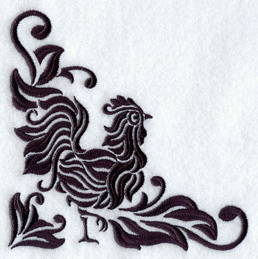 Damask Rooster Corner
