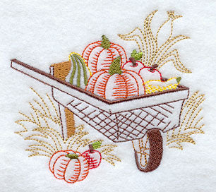 Autumn Wheelbarrow with Pumpkins (Vintage)