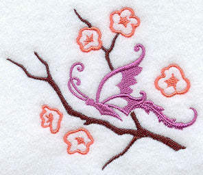 Chinese Butterfly with Cherry Blossoms - Accent