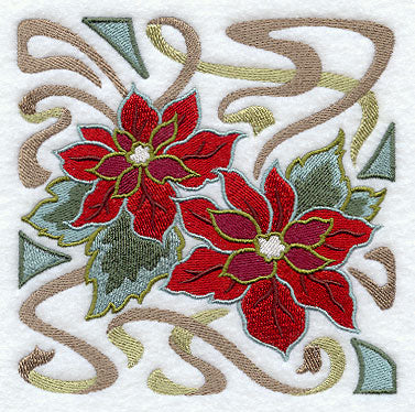 Art Nouveau Poinsettia Square