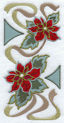 Art Nouveau Poinsettia Border