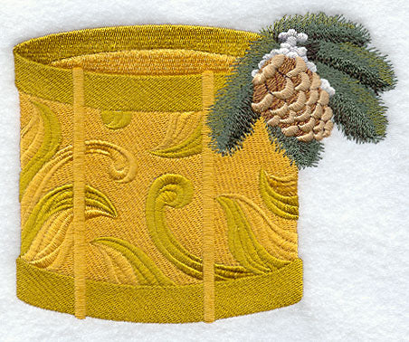 Elegant Christmas Drum and Pine Boughs