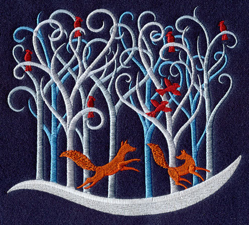 Filigree Christmas Forest (Foxes)