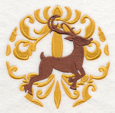 Deck the Halls in Damask - Reindeer