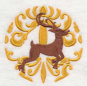 Deck the Halls in Damask - Reindeer