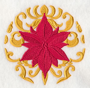 Deck the Halls in Damask - Poinsettia