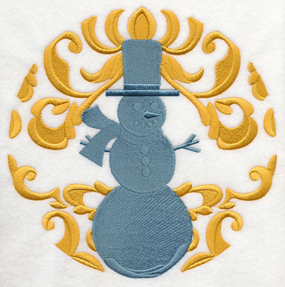 Deck the Halls in Damask - Snowman