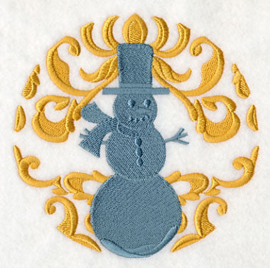 Deck the Halls in Damask - Snowman