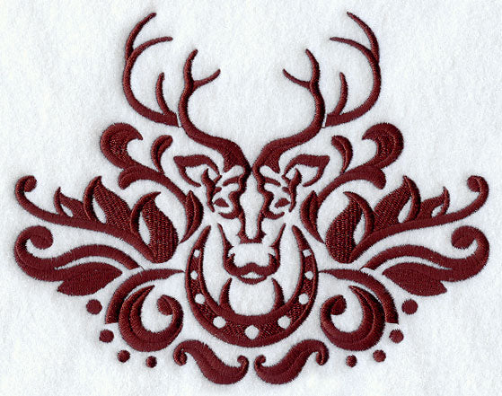Christmas Damask Reindeer