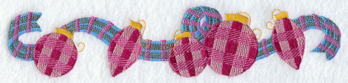 Plaid Christmas Ornaments Border
