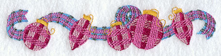 Plaid Christmas Ornaments Border