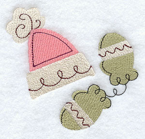 Christmas Doodle Hat and Mittens