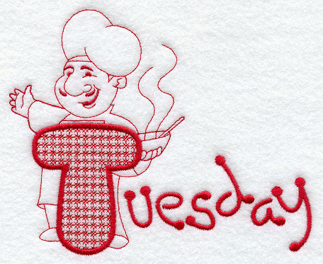 Chef - Tuesday (Redwork)