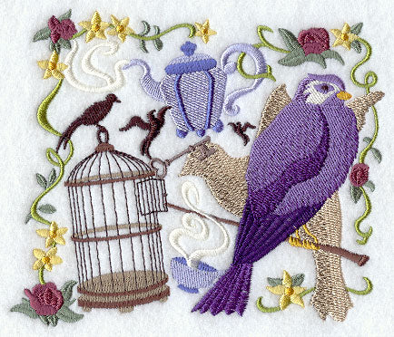 Victorian Collage with Birdcage
