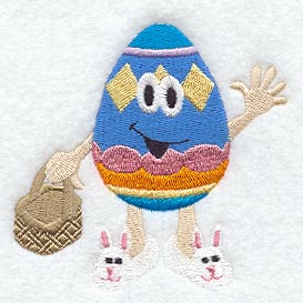 Easter Egg with Bunny Slippers