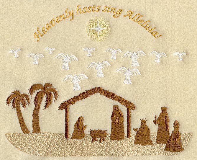 Angels & Stable Silhouette w/Text