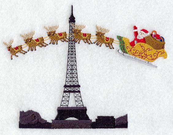 Santa & Team Over Eiffel Tower