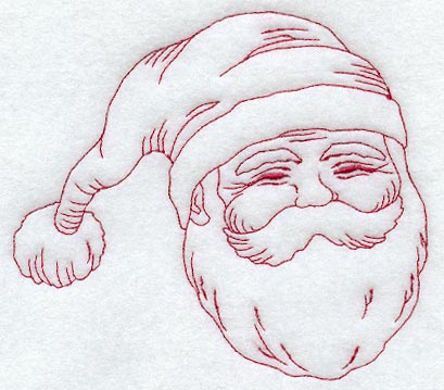 Santa Face (Redwork)