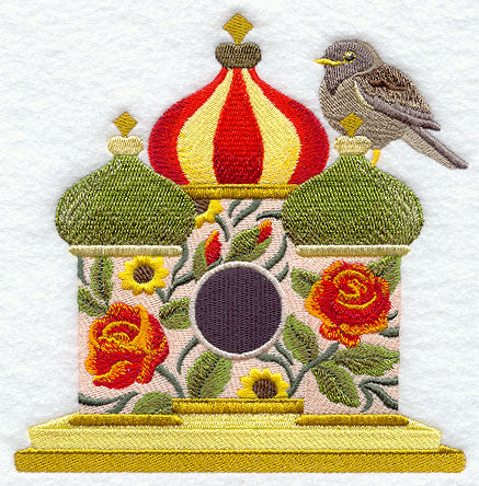 Russian Birdhouse with Pale Thrush