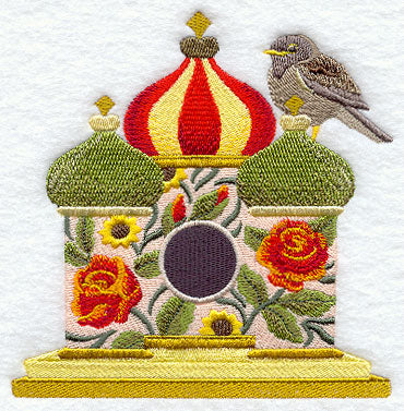 Russian Birdhouse with Pale Thrush