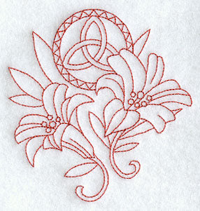 Trinity Lilies (Redwork)