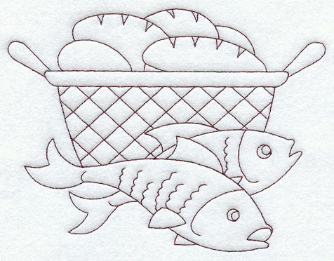 Loaves and Fishes (Redwork)