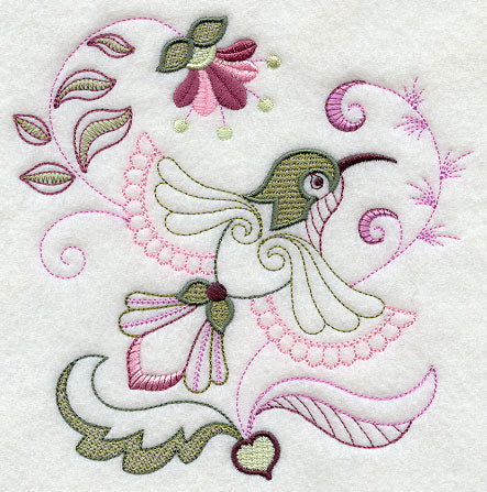 Vintage Jacobean Hummingbird 1