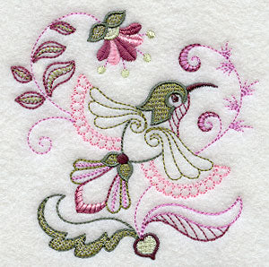 Vintage Jacobean Hummingbird 1
