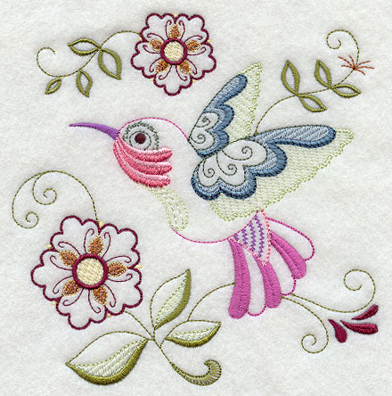 Vintage Jacobean Hummingbird 2