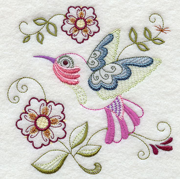Vintage Jacobean Hummingbird 2
