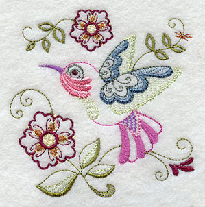 Vintage Jacobean Hummingbird 2