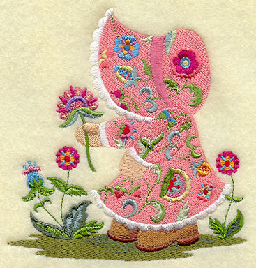 Sunbonnet Sue with Jacobean Flowers