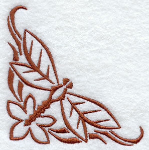 Woodcut Dragonfly Corner