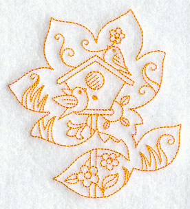 Spring Scene - Flower 1 (Redwork)