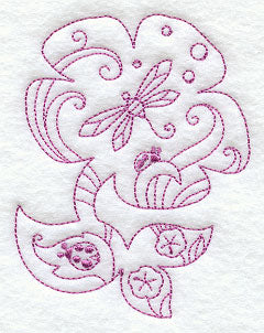 Spring Scene - Flower 2 (Redwork)