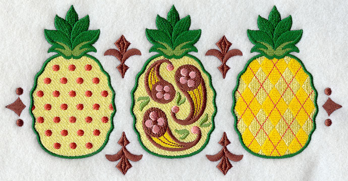 Patterned Pineapples Triptych