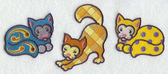 Patterned Cats Triptych