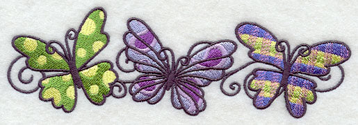 Patterned Butterflies Triptych