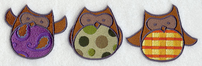 Patterned Owls Triptych
