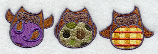 Patterned Owls Triptych